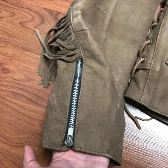 Open Road Wilson’ Vintage Leather Fringe Jacket,XL - Picture 7 of 9